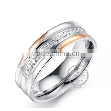 6MM Stainless steel zircon ring fashion mix color ring wedding jewelry 6260465