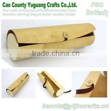 eco friendly soft wood box ,birch veneer wine box