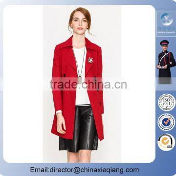 2016 new desgin lady winter coat double breasted coat