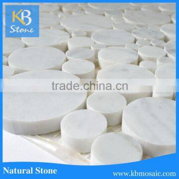 Factory Price White Marble Pebble Stone Round Mosaic