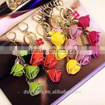 Christmas custom key pendant rose flower keychain