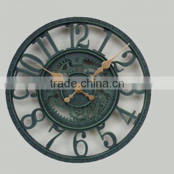 12 Inch Blue Mechanical Decorative Polyresin Clock photo-4