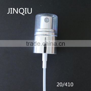 hot sale aluminum pp fine mist sprayer pump 20/410, silver mist sprayer pump wholesale