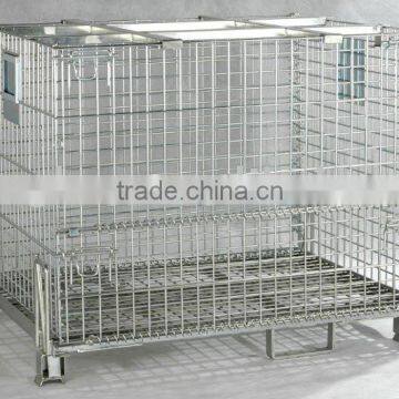 Stackable galvanized wire container