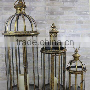 New Design Garden Decor Professional Antique Metal Hanging Candle Lantern