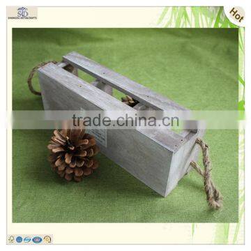 Wholesale 3 Compartments Double String Handle Wooden Wine Crates photo-4