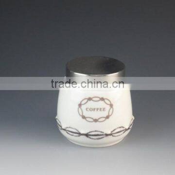Coffee Tea Sugar Ceramic Storage Bottle&jar With Stainless Lid photo-3