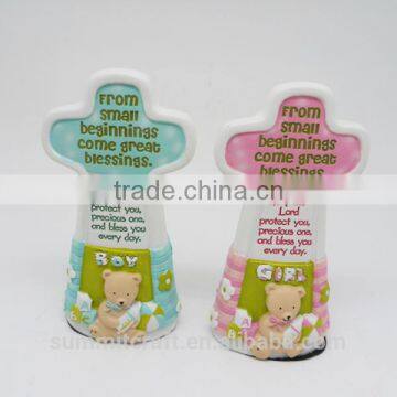 Resin cross boy and girl baptism souvenirs baby baptism gift