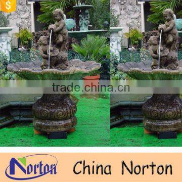 Hand carved boys statue garden antique stone fountain NTMF-W235A