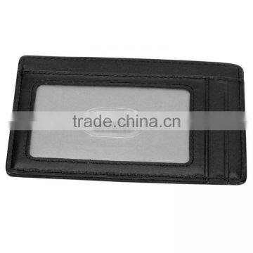 TIANHOOO Black 100% Soft Sheepskin Genuine Leather Credit Card Holder photo-6