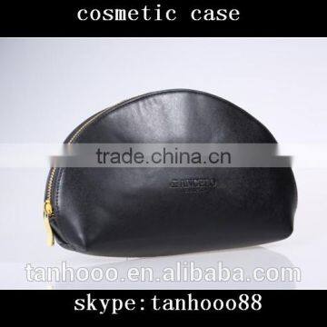 High Quality Black Shell Shape Makeup Case Leather Cosmetic Bag Case
