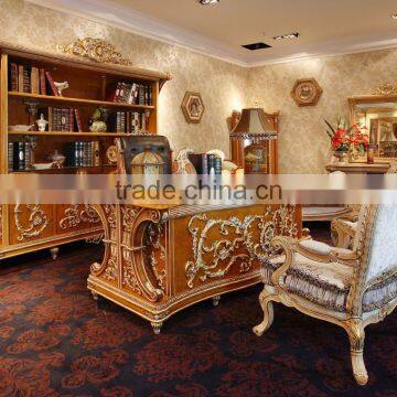 Exquisite Handmade European Louis Designed Office Manager Chair With Orange Genuine Leather BF12-04304c photo-4