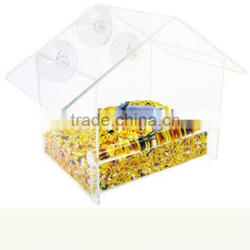 Clear Acrylic Bird Feeder With Window and Suction Cup photo-4