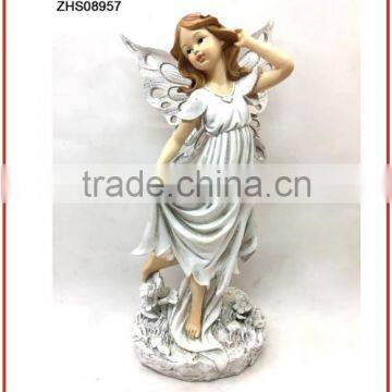 New Mini Popular Art Garden Decor Wholesale Polyresin Fairy Angel Butterfly Wings Costume Figurines With Planter Flower Pot photo-6
