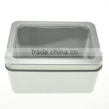 PVC clear window metal tin box