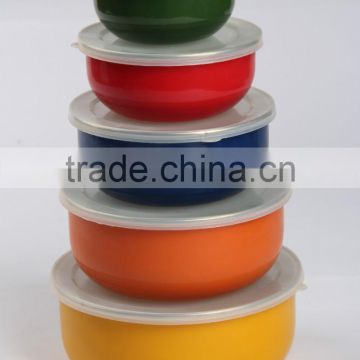 different color enamel storage bowl set mixing bowl salad bowl food container enamel bowl