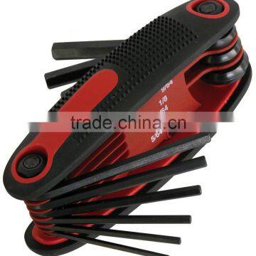 Hand Tool Double Blister Pack Black Oxide Finish Carbon Steel Material Folding Torx Key Allen Wrench Set photo-1
