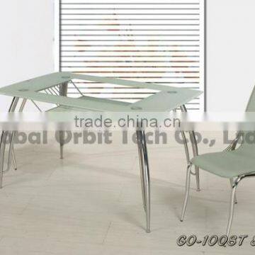 Modern Simple Dining Table Set Dining Room Designs Glass Dining Table and Chair photo-3