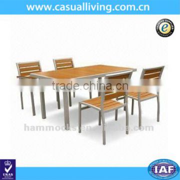 Outdoor/Indoor Polywood Furniture 4-Piece Dining Table and Chairs Set