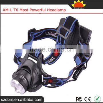 Zoom OEM XM-L T6 Led Head Torch Light Lamp Most Powerful Headlamp With Free Bicycle Clip