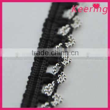 wholesale fashion keering supply silver chain decorative clothing trim WTPE-007