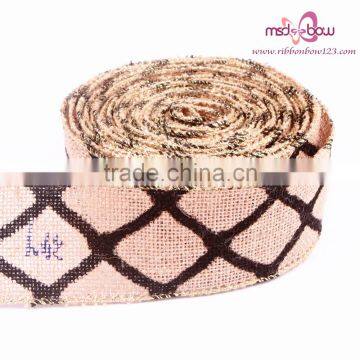 2.5 Inch Jute Ribbon Custom Printed Jute Ribbon Christmas Ribbon photo-6