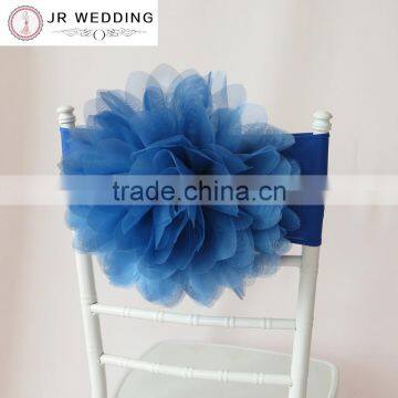 Hot Sale Fashion Handmade Organza Flower With Lycra Chair Band Chair Sash photo-3