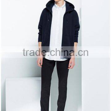 95/5 Cotton/Spandex Enzyme Wash YKK Zipper Hood Wholesale Plain Hoodies Men photo-2