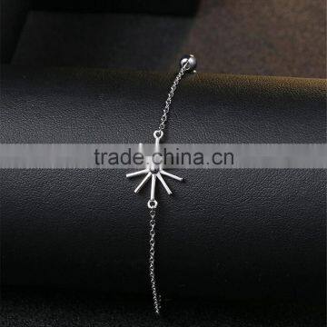 New design 925 Sterling Silver Sunflower Charms Bracelet for women