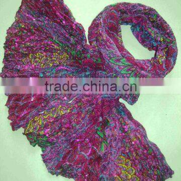 printed crinkle Scarves