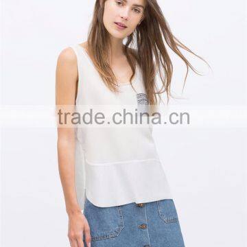 Bulk women tank top with pocket wholesale