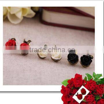 Anitique rose charm earring,hot selling metal jewelry earrings wholesale