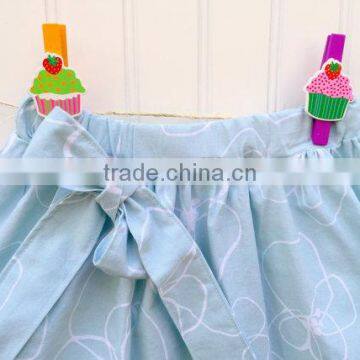 Light Blue Skirts Children's Clothing Baby Girl Dresses Elastic Waistband Ruffle Skirt photo-4