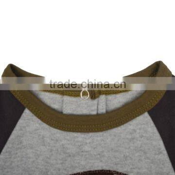 Cute Rugby Applique Boy's Romper Jumpsuits Organic Knit Baby Romper photo-3