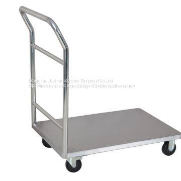 Four Wheels Flat Cart Hand Trolley / Platform Hand Truck Powder Coated