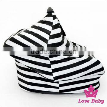 Classic Style Black And White Stripe Cotton Nursing Baby Car Cover Made In China