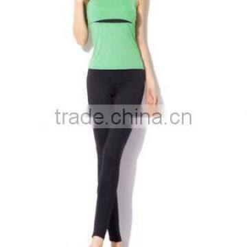 Woman Aerobics Pant Suit Yoga Shirts Body Building Clothing(Green)