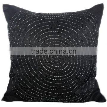 Kantha Decorative Pillow, Black Kantha Pillow, Kantha Cushion, Jaipur Kantha Pillow, Kantha Sofa Toss, Kantha Accent Pillow,16x1 photo-2