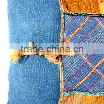 Large Kantha Cushion, Kantha Quilt Pillow, Kantha Cushion Cover, Ooak New photo-6