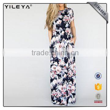 Custom Made Women Summer Floral One Piece Long Dress ,women Floral Maxi Dress Beach photo-2