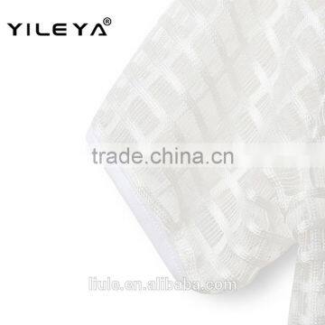 Hollow Out Net Designed Sports Style Latest Summer Fashion Women Blouses Elegant, Lace Embroidery Blouse photo-6