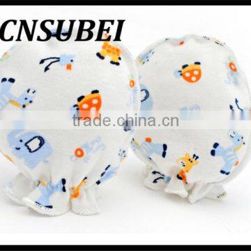 Newborn Baby Anti Grasping the Face Cartoon Cotton Glove,winter Glove Thermal Baby photo-2