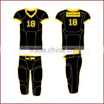 custom made black american football uniforms with free customization