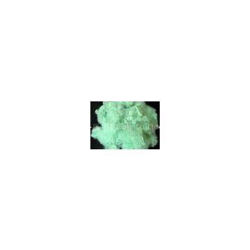 Non - siliconized 2.5 - 25D X 22 - 76MM hollow green polyester staple fiber for shoes