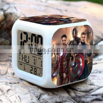 Hot Movie Captain America 3 Civil war Digital alarm clock, LED clock for kids, Promotion gift clock cheap price