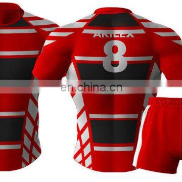 Cheap price of custom design sublimation rugby jersey with socks