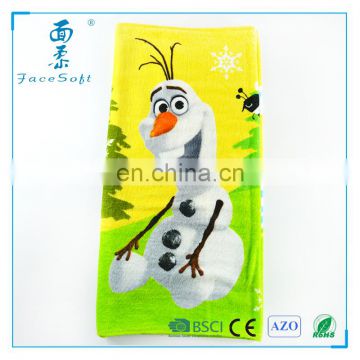 Disney Audit towel supplier 100% cotton frozen cartoon character printed beach towel for sports meeting