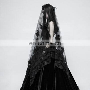 Punk Rave Gothic Black Gorgeous Veil S-224 photo-2