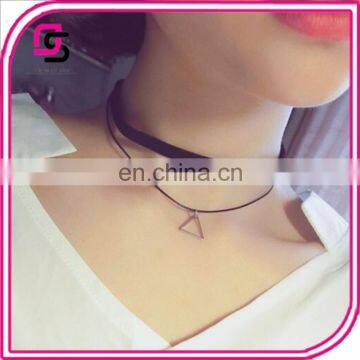 double layer velvet belt necklace fashion trangle necklace beautiful necklace