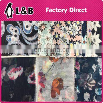 2017 tropical flower chiffon polyester print machine digital print silk fabric